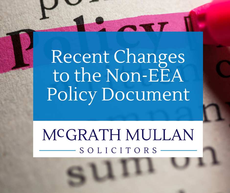 recent changes to the non eea policy document